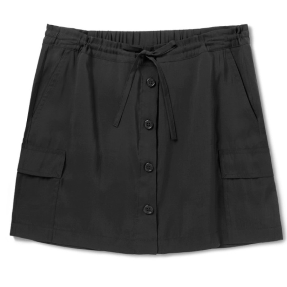 CAbi Lyric Skort Skirt Size Large Drawstring Waistband Pockets Black Modal